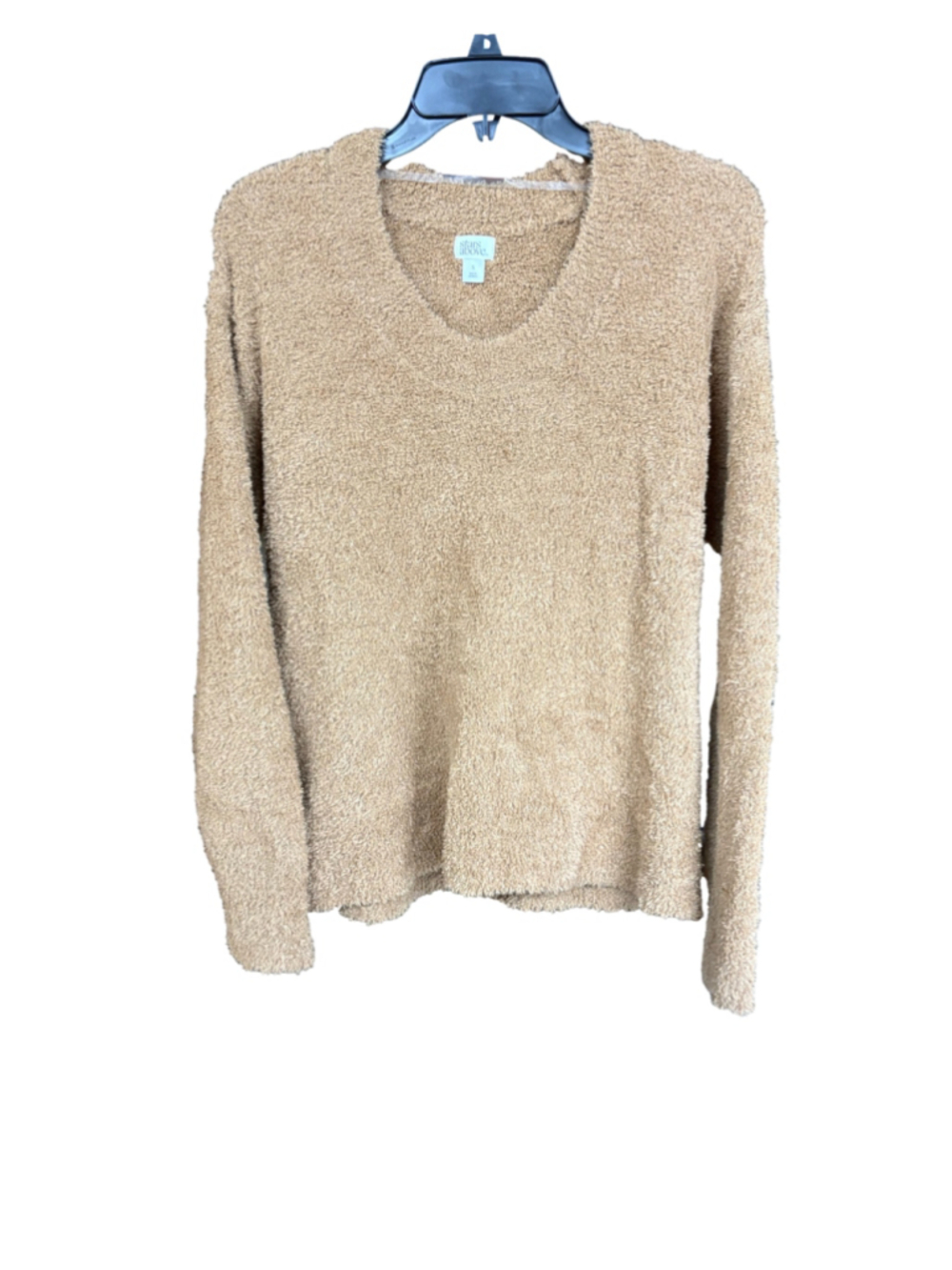 Women's Stars Above Fuzzy Sweater Size S Beige